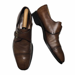Salvatore Ferragamo Monk Strap Buckle Leather Shoe